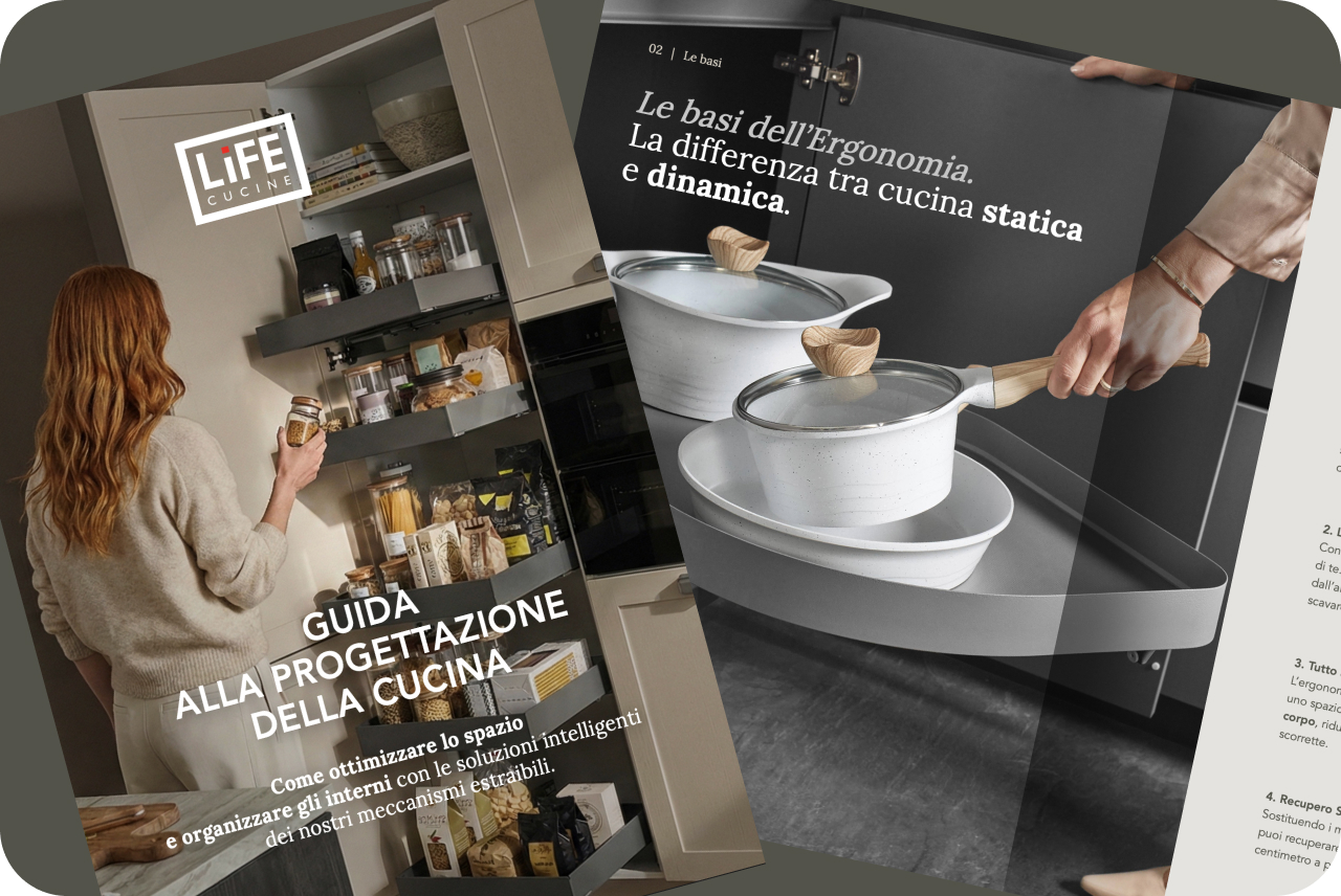 Guida progettazione cucina Life: ergonomia, pentole e organizzazione spazi con soluzioni intelligenti