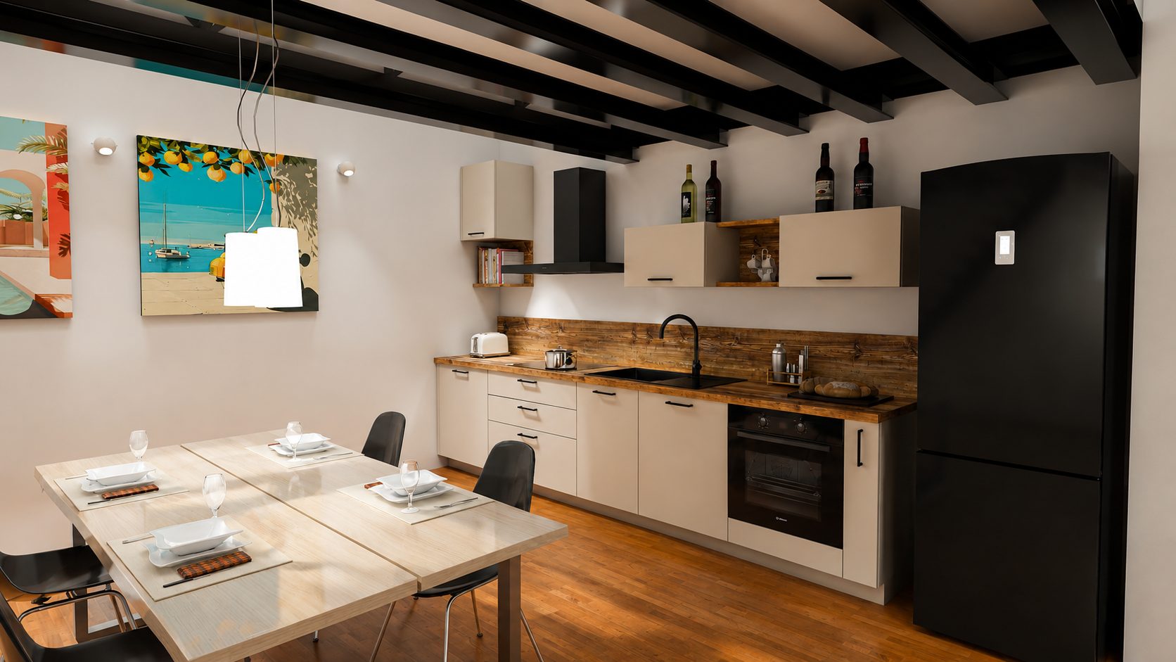 Cucina Moderna Lineare Neutro - progetto LiFE realizzato per Davide - vista 4