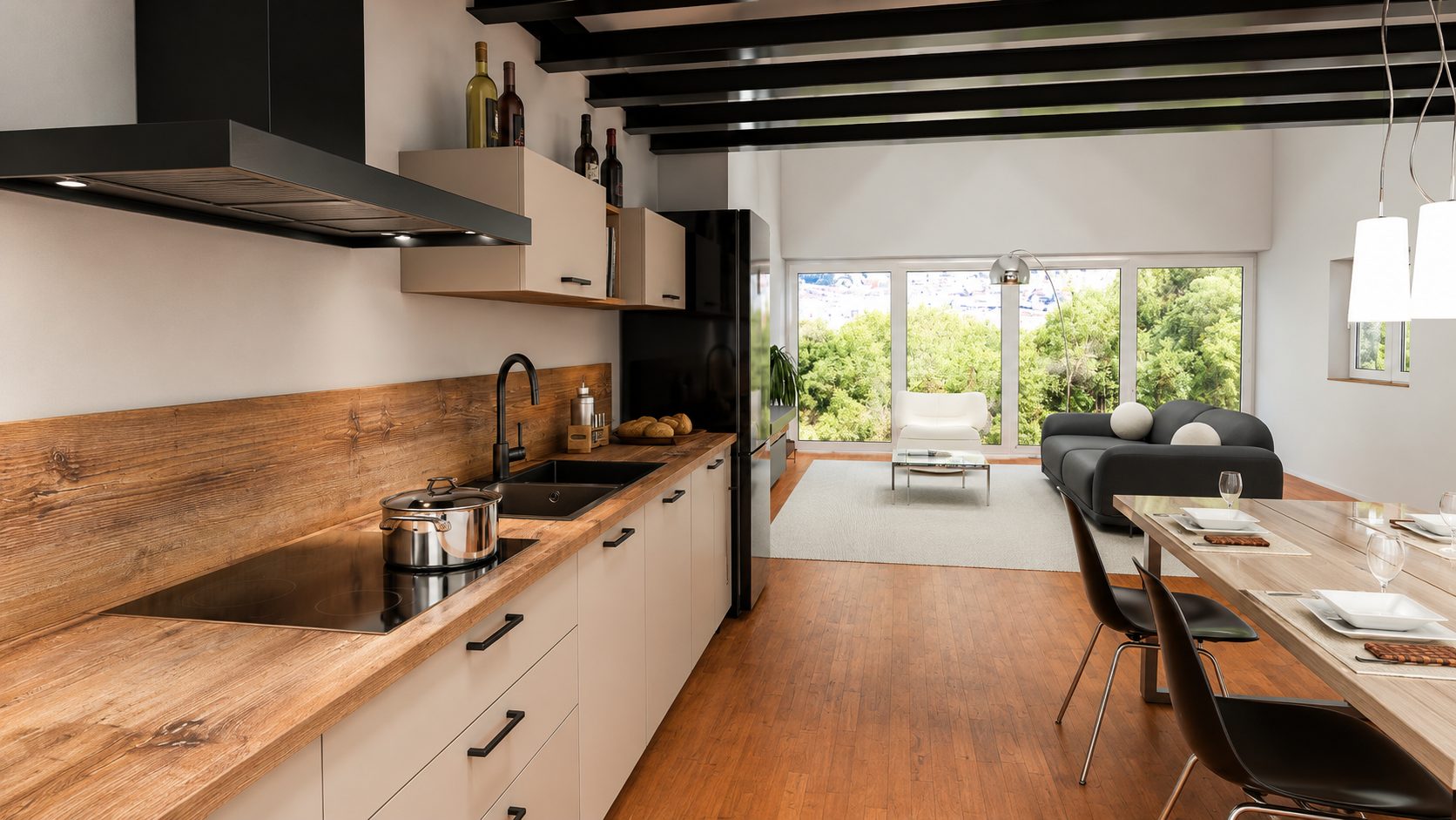 Cucina Moderna Lineare Neutro - progetto LiFE realizzato per Davide - vista 5